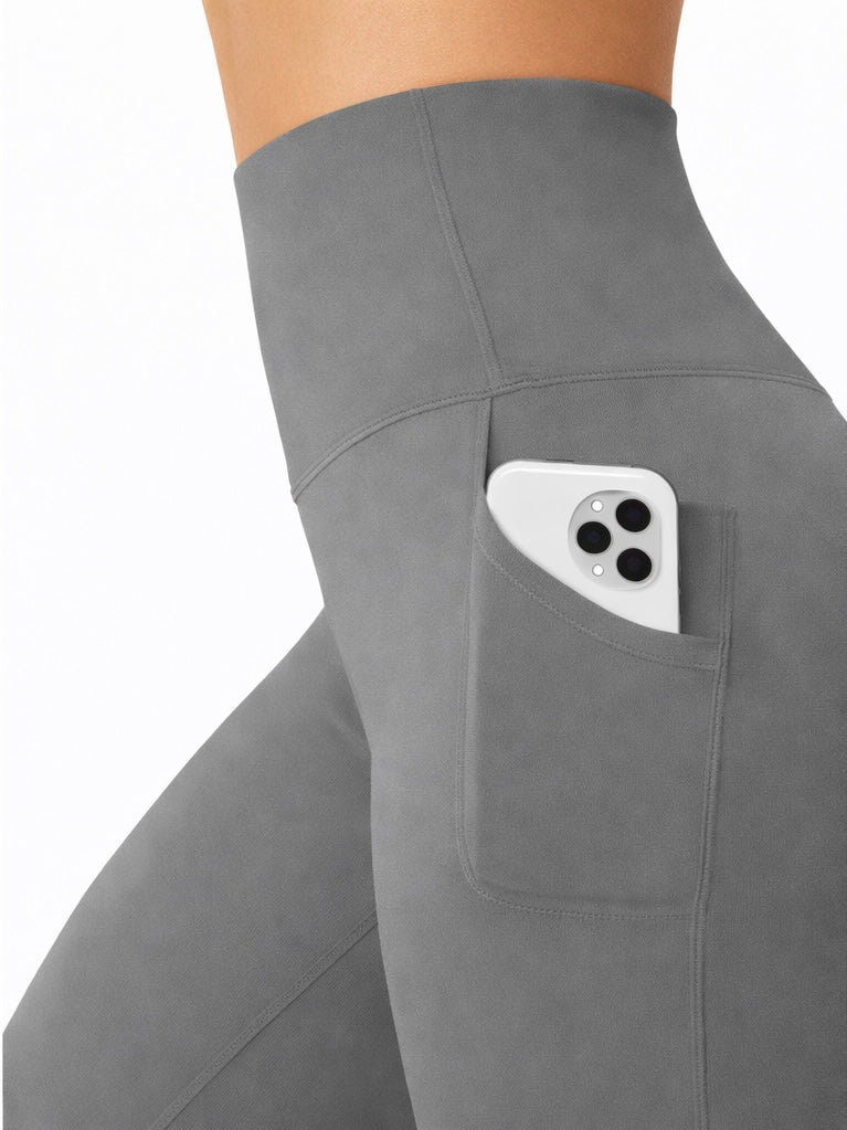 WOMEN'S HIGH WAISTED LEGGINGS - GREY