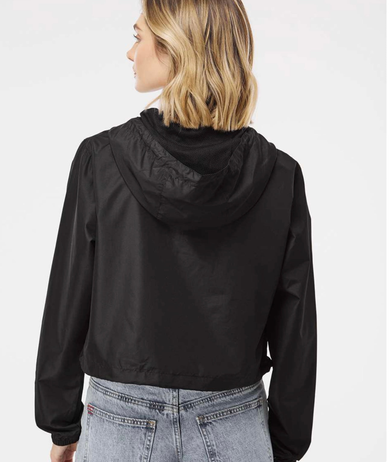 CROPPED WINDBREAKER - BLACK