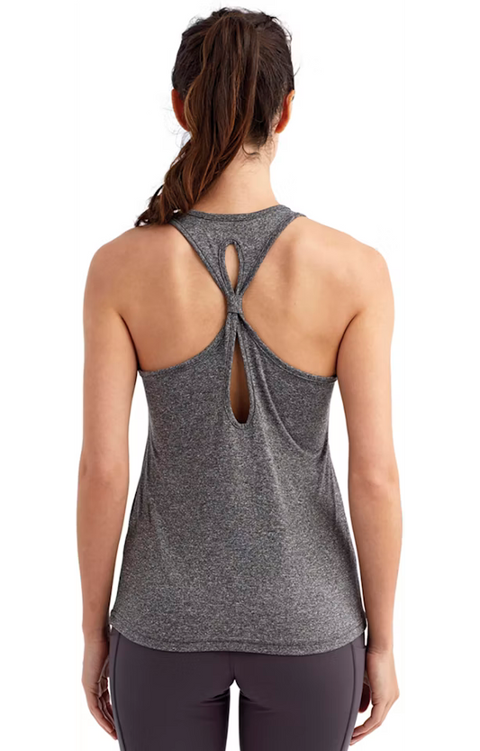 WOMAN'S YOGA TANK - CHARCOAL
