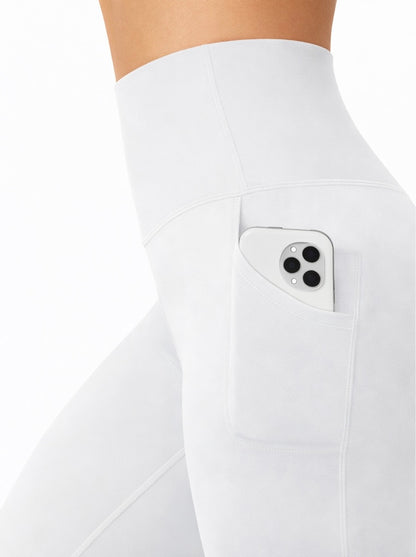 WOMEN'S HIGH WAISTED LEGGINGS - WHITE