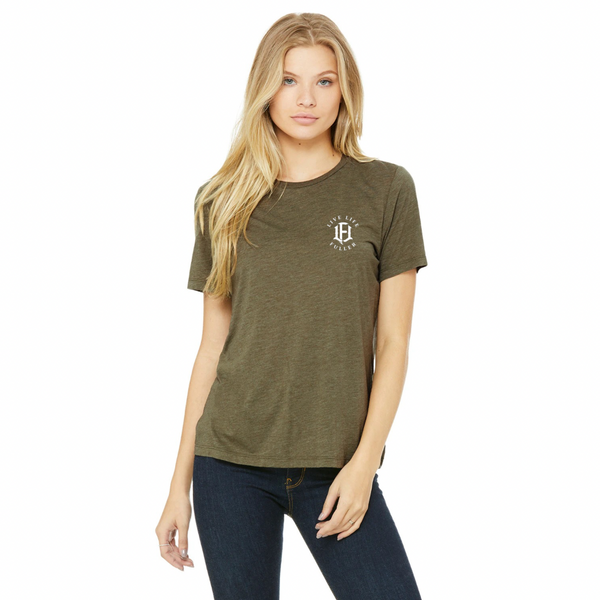 WOMEN'S TRI-BLEND TEE - MILITARY GREEN