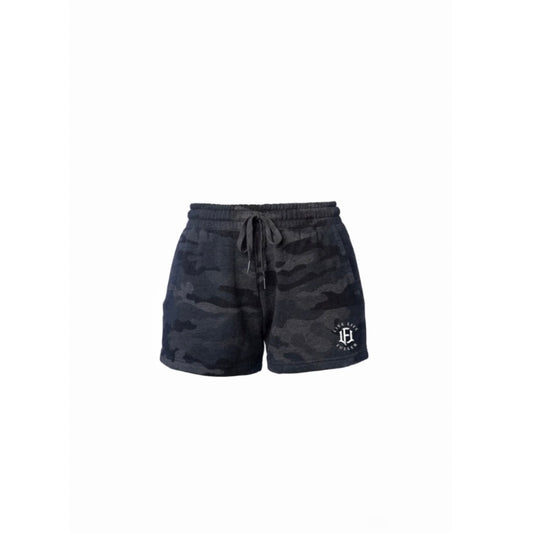 WOMEN'S FLEECE SHORTS - BLACK CAMO