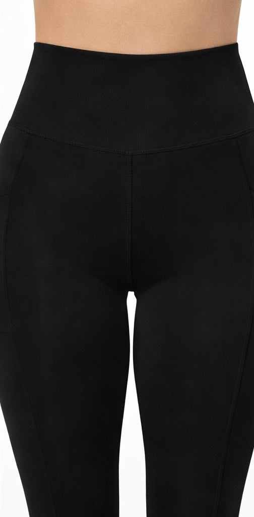 WOMEN'S HIGH WAISTED LEGGINGS - BLACK