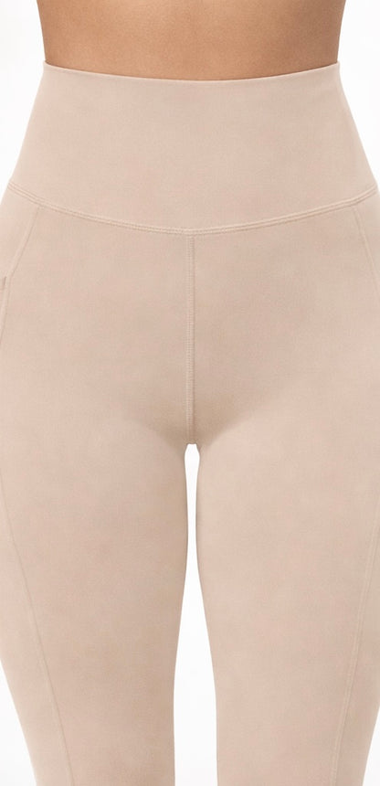 WOMEN'S HIGH WAISTED LEGGINGS - SAND