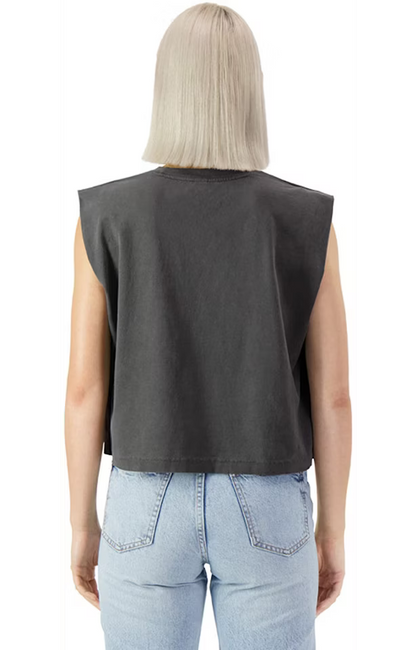 WOMEN'S MUSCLE CROP TEE - SHADOW