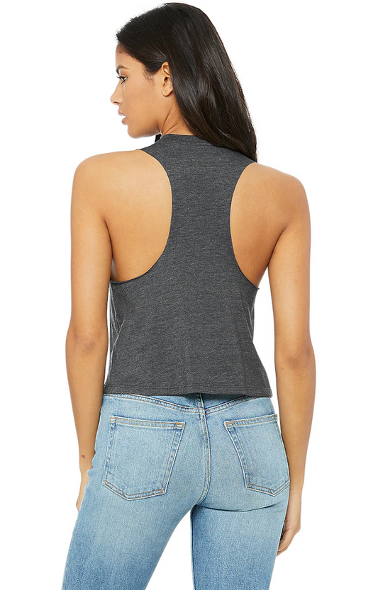 CROPPED RACERBACK TANK - GREY