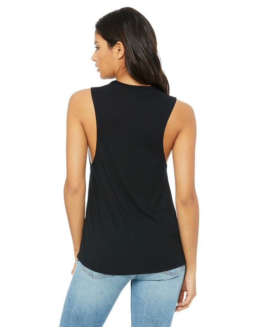 WOMEN'S FLOWY MUSCLE TANK - BLACK