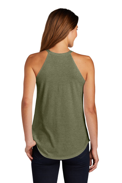 WOMEN'S TRI-ROCKER TANK - MILITARY GREEN