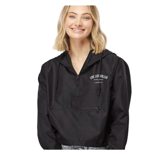 CROPPED WINDBREAKER - BLACK