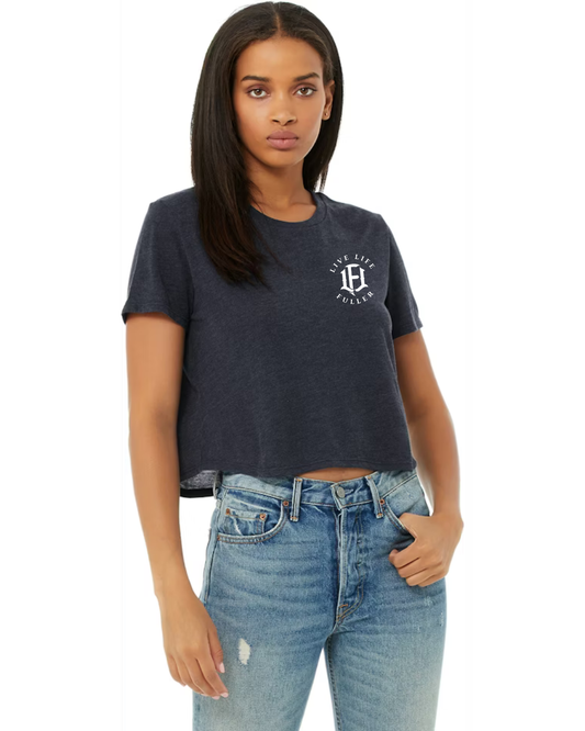 WOMEN'S CROP TOP - HEATHER NAVY