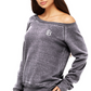 WOMEN'S WIDE-NECK SWEATSHIRT - ACID GREY
