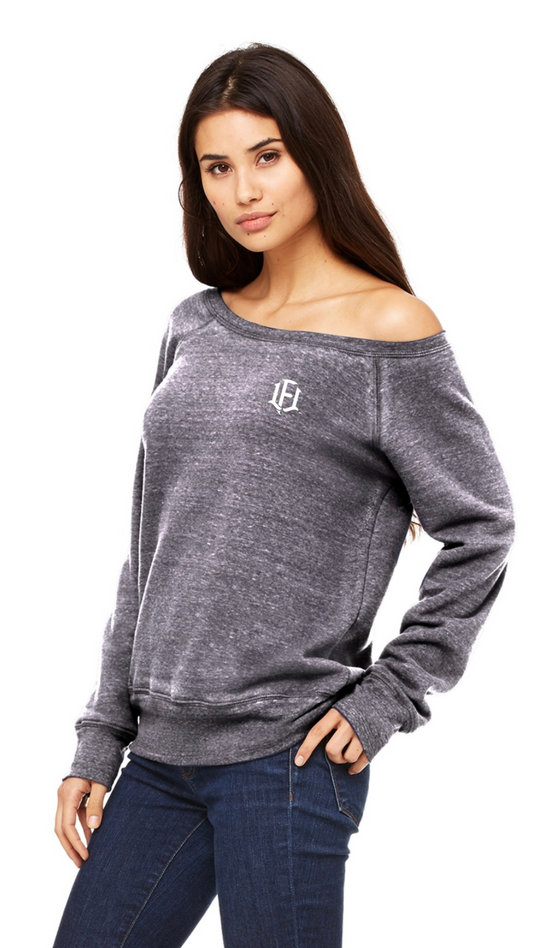 WOMEN'S WIDE-NECK SWEATSHIRT - ACID GREY