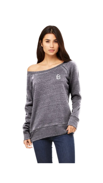 WOMEN'S WIDE-NECK SWEATSHIRT - ACID GREY