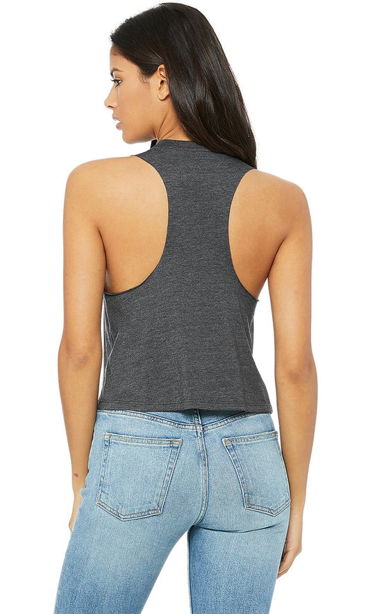 CROPPED RACERBACK - CHARCOAL
